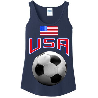 USA Soccer United States of America Flag Ladies Essential Tank