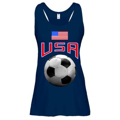 USA Soccer United States of America Flag Ladies Essential Flowy Tank