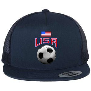 USA Soccer United States of America Flag Flat Bill Trucker Hat