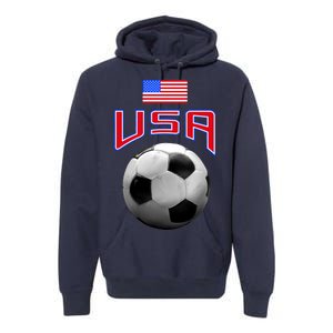 USA Soccer United States of America Flag Premium Hoodie