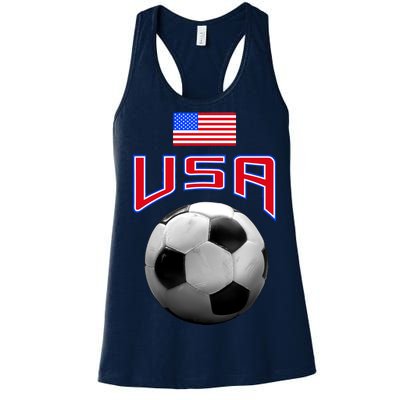 USA Soccer United States of America Flag Women's Racerback Tank