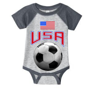 USA Soccer United States of America Flag Infant Baby Jersey Bodysuit