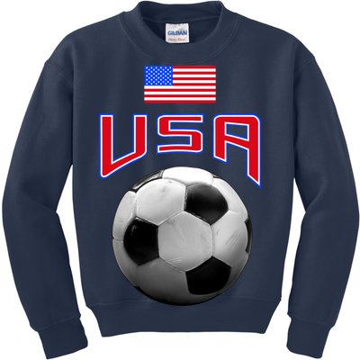 USA Soccer United States of America Flag Kids Sweatshirt