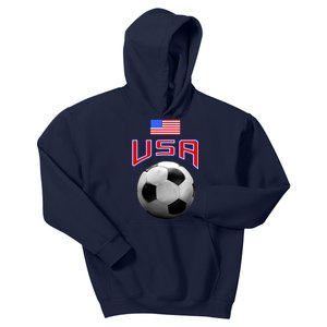 USA Soccer United States of America Flag Kids Hoodie