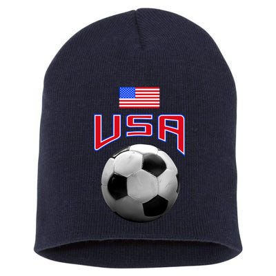 USA Soccer United States of America Flag Short Acrylic Beanie