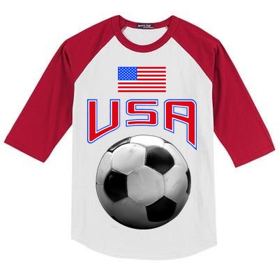 USA Soccer United States of America Flag Kids Colorblock Raglan Jersey