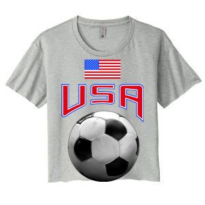 USA Soccer United States of America Flag Women's Crop Top Tee