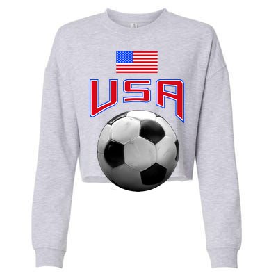 USA Soccer United States of America Flag Cropped Pullover Crew