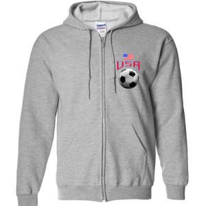 USA Soccer United States of America Flag Full Zip Hoodie