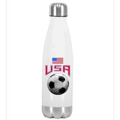 USA Soccer United States of America Flag Stainless Steel Insulated Water Bottle