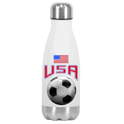 USA Soccer United States of America Flag Stainless Steel Insulated Water Bottle