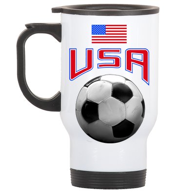 USA Soccer United States of America Flag Stainless Steel Travel Mug