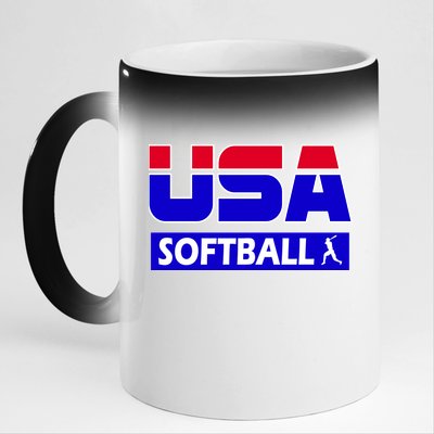 USA Softball Olympics Team 11oz Black Color Changing Mug