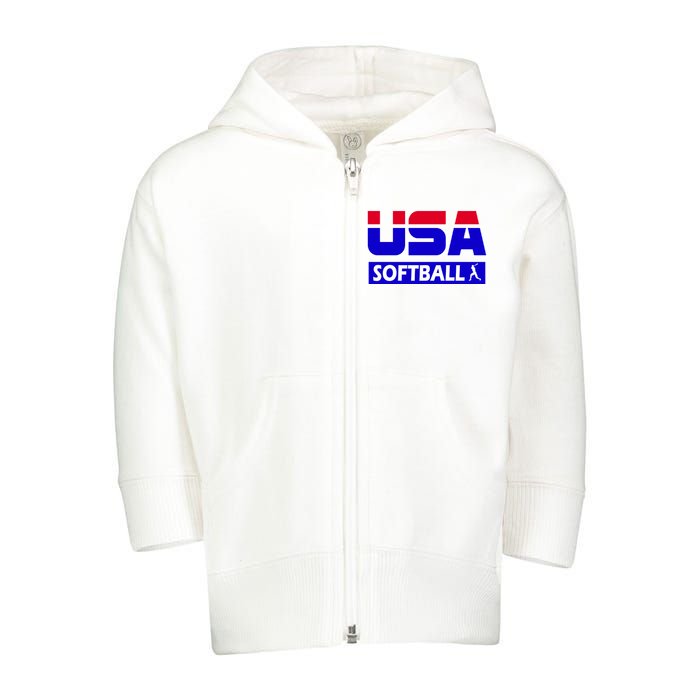 USA Softball Olympics Team Toddler Zip Fleece Hoodie