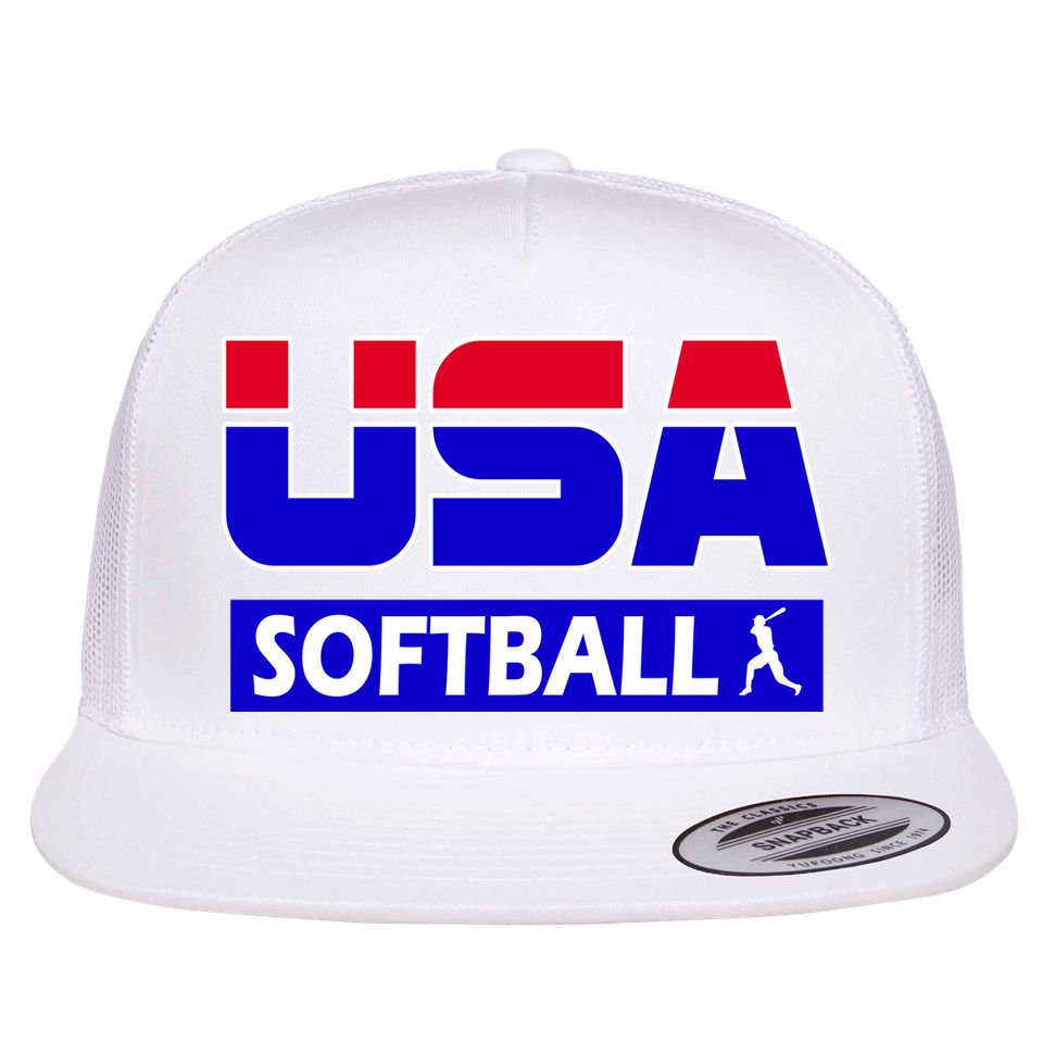 USA Softball Olympics Team Flat Bill Trucker Hat