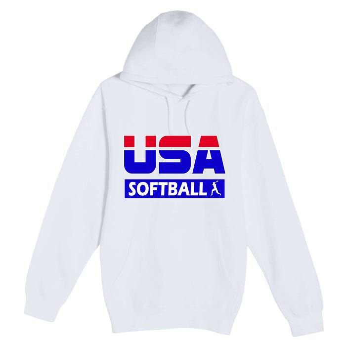 USA Softball Olympics Team Premium Pullover Hoodie