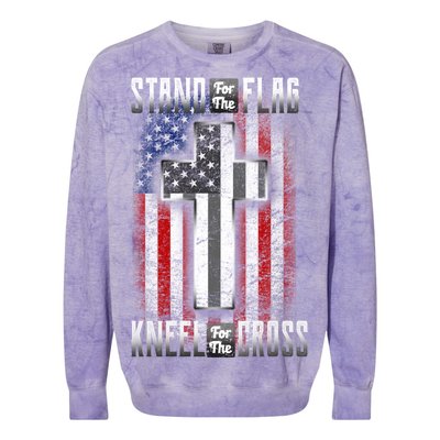 USA Stand For The Flag And Kneel For The Cross Colorblast Crewneck Sweatshirt