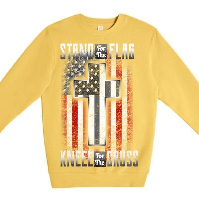 USA Stand For The Flag And Kneel For The Cross Premium Crewneck Sweatshirt