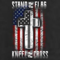USA Stand For The Flag And Kneel For The Cross Garment-Dyed Fleece Hoodie
