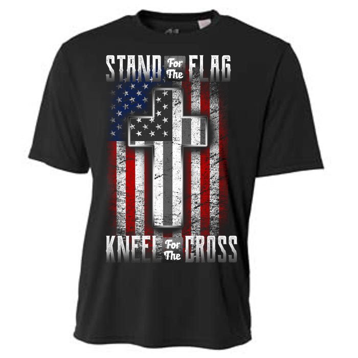 USA Stand For The Flag And Kneel For The Cross Cooling Performance Crew T-Shirt