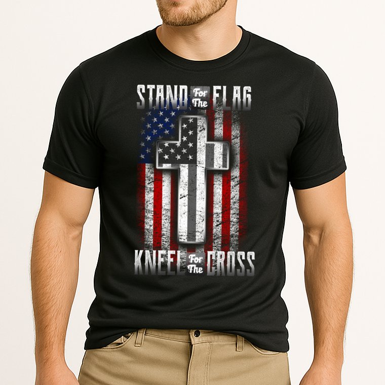 USA Stand For The Flag And Kneel For The Cross Performance Shirt