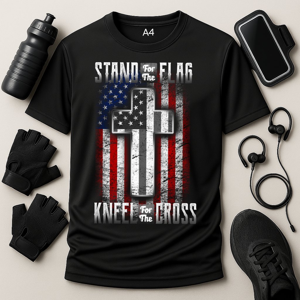 USA Stand For The Flag And Kneel For The Cross Performance Shirt