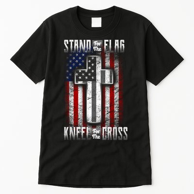 USA Stand For The Flag And Kneel For The Cross Tall T-Shirt