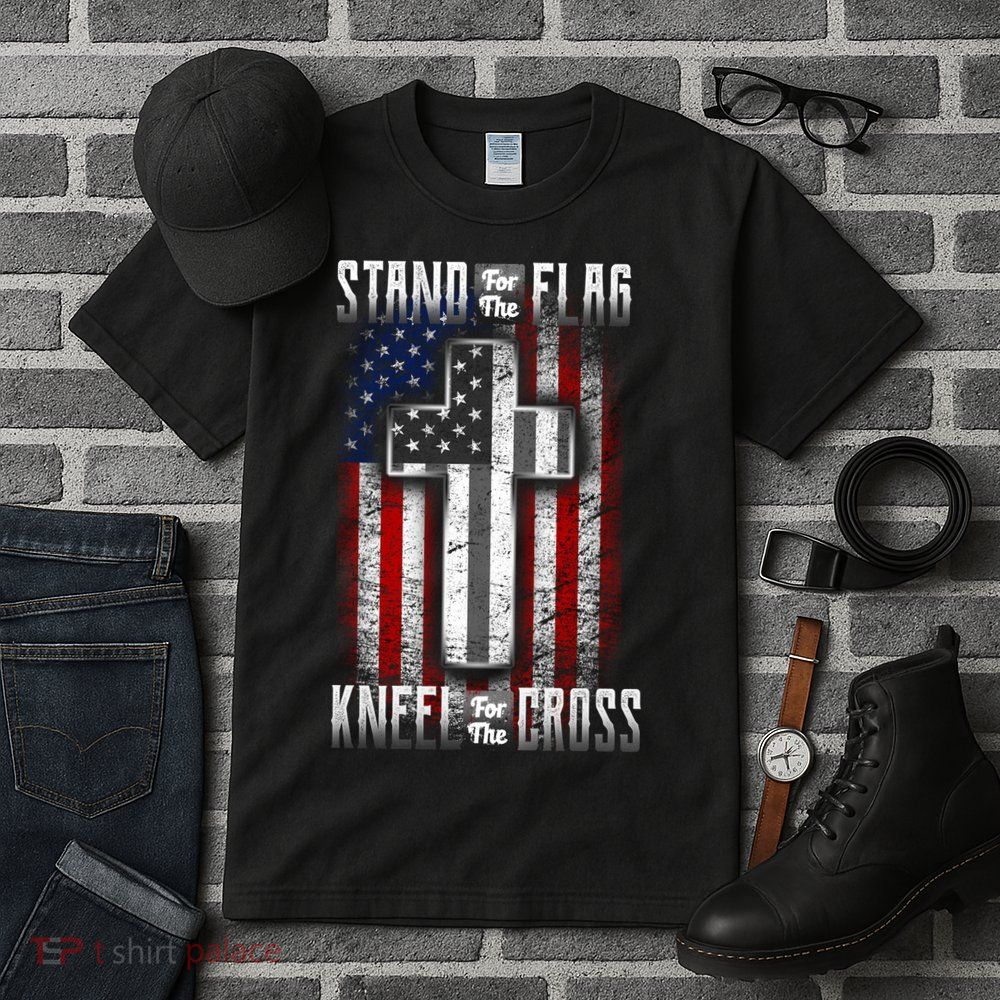 USA Stand For The Flag And Kneel For The Cross Tall T-Shirt