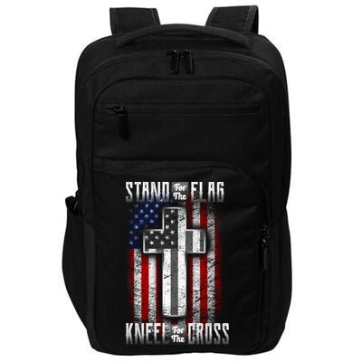 USA Stand For The Flag And Kneel For The Cross Impact Tech Backpack
