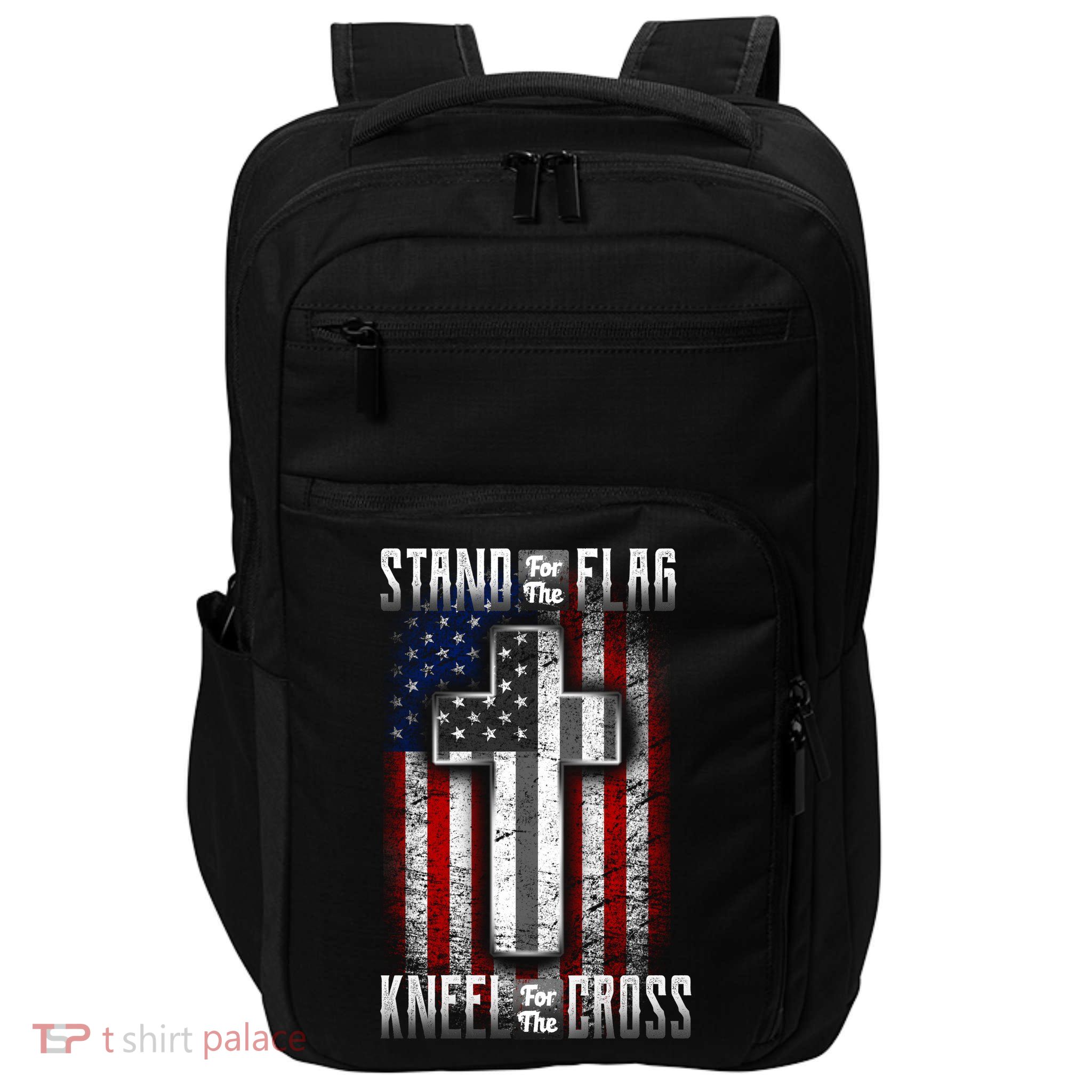 USA Stand For The Flag And Kneel For The Cross Impact Tech Backpack
