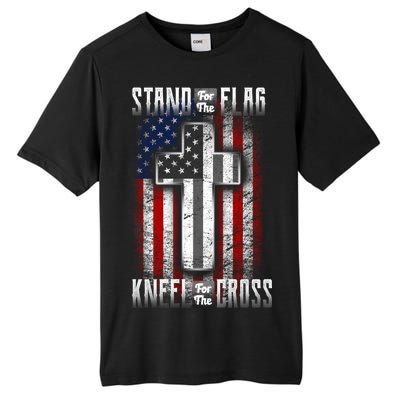 USA Stand For The Flag And Kneel For The Cross Tall Fusion ChromaSoft Performance T-Shirt