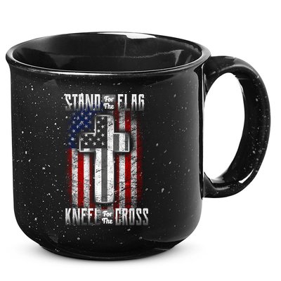 USA Stand For The Flag And Kneel For The Cross 15oz Campfire Ceramic Mug