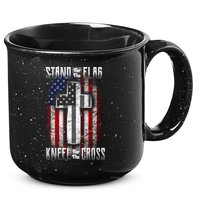USA Stand For The Flag And Kneel For The Cross 15oz Campfire Ceramic Mug