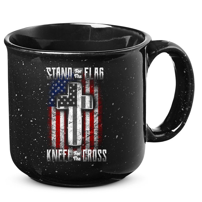 USA Stand For The Flag And Kneel For The Cross 15oz Campfire Ceramic Mug