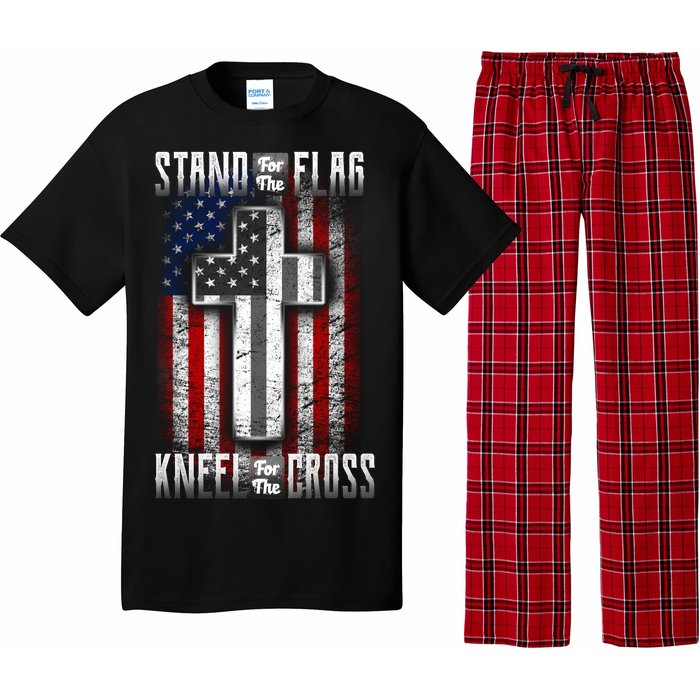 USA Stand For The Flag And Kneel For The Cross Pajama Set