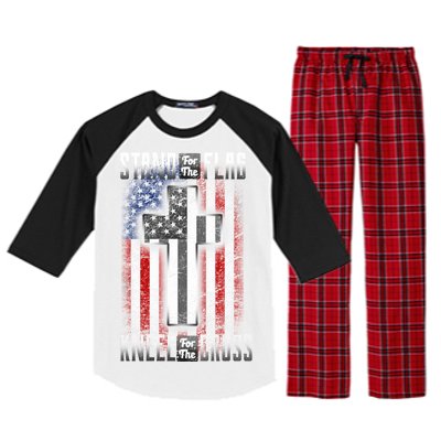 USA Stand For The Flag And Kneel For The Cross Raglan Sleeve Pajama Set