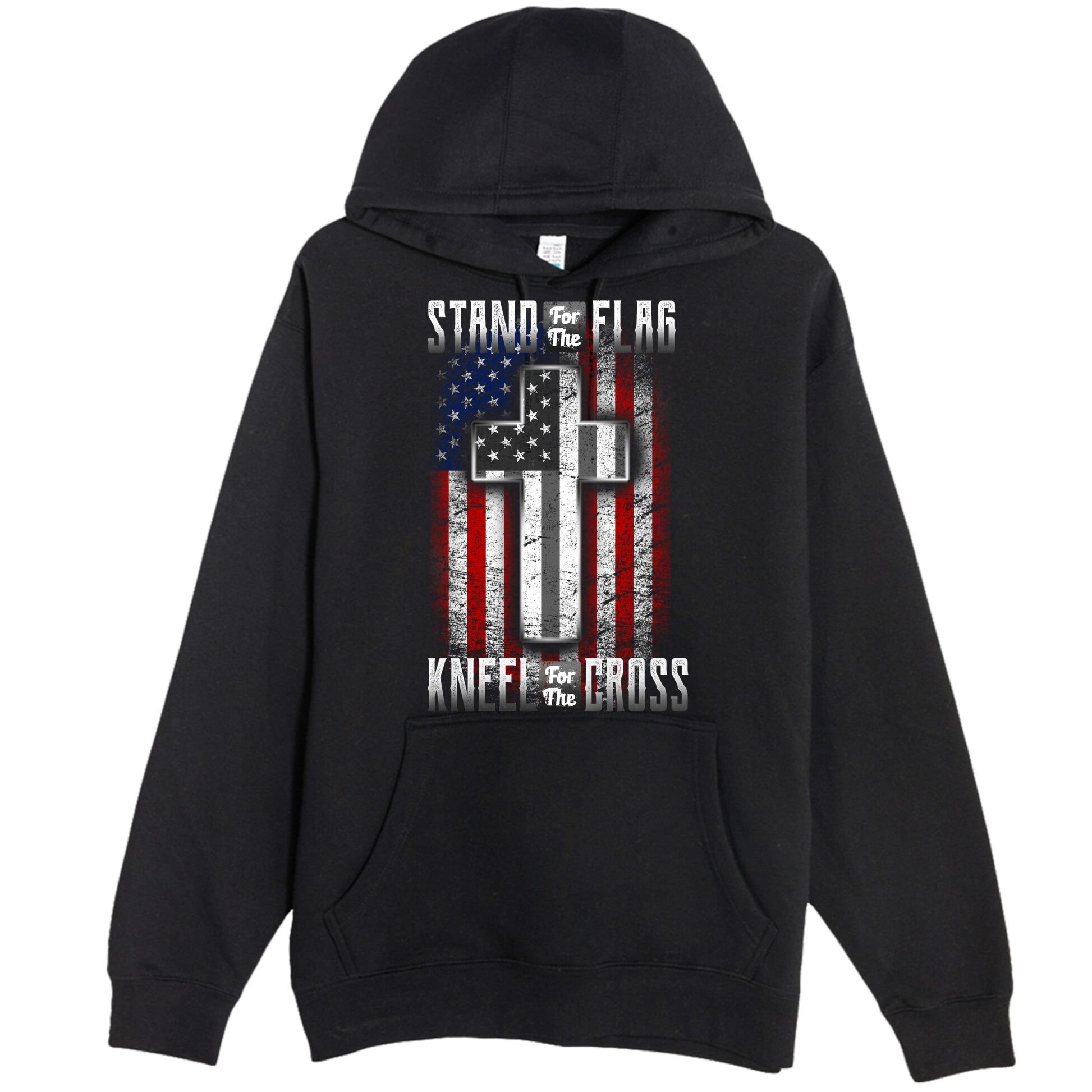 USA Stand For The Flag And Kneel For The Cross Premium Pullover Hoodie