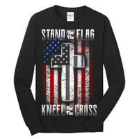 USA Stand For The Flag And Kneel For The Cross Tall Long Sleeve T-Shirt