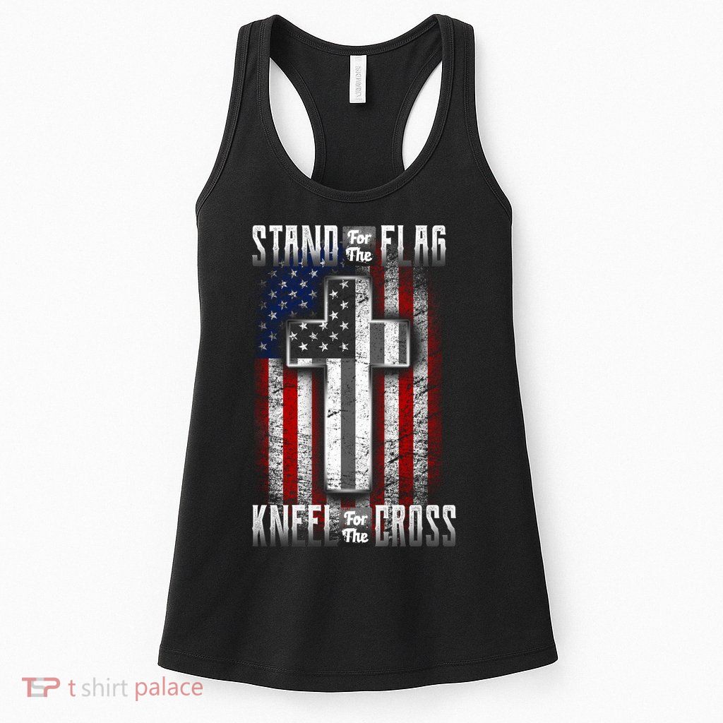 USA Stand For The Flag And Kneel For The Cross Womens Tank Top