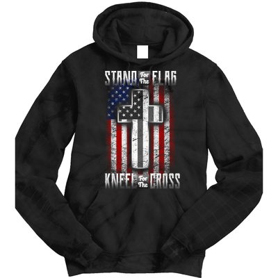 USA Stand For The Flag And Kneel For The Cross Tie Dye Hoodie
