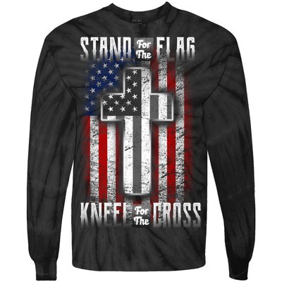 USA Stand For The Flag And Kneel For The Cross Tie-Dye Long Sleeve Shirt