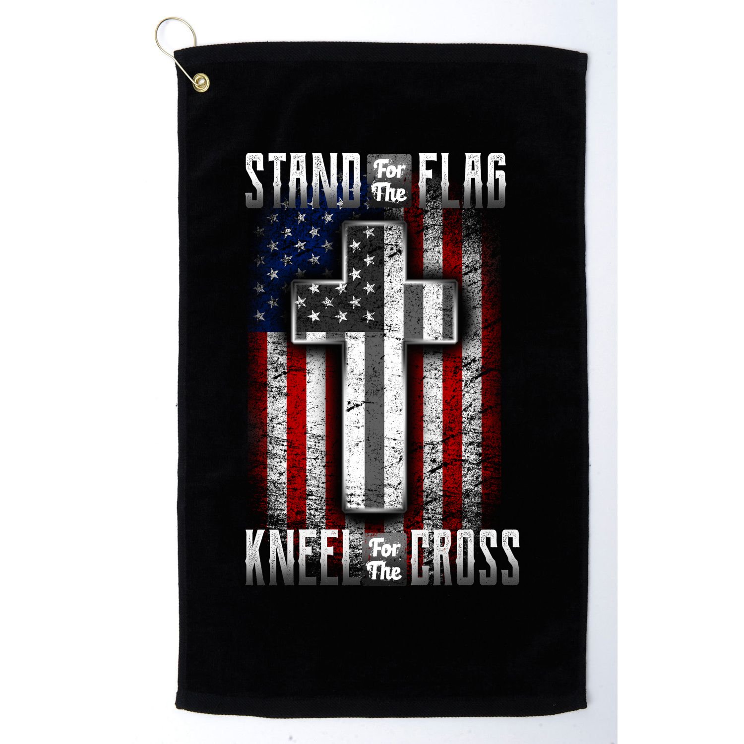 USA Stand For The Flag And Kneel For The Cross Golf Towel