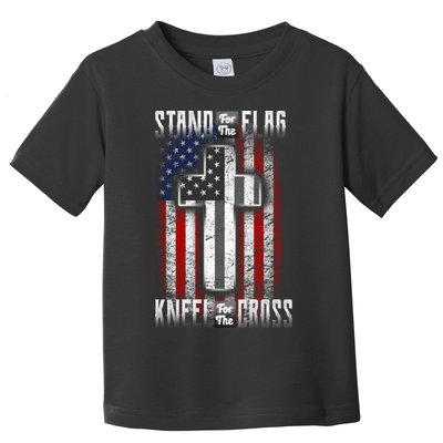 USA Stand For The Flag And Kneel For The Cross Toddler T-Shirt