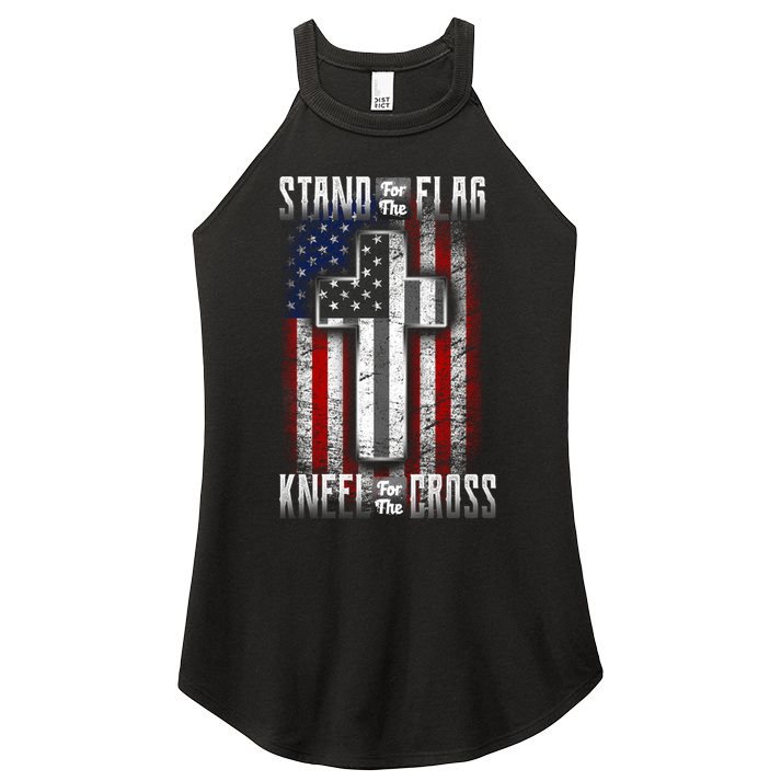 USA Stand For The Flag And Kneel For The Cross Women's Perfect Tri Rocker Tank