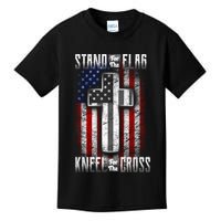 USA Stand For The Flag And Kneel For The Cross Kids T-Shirt