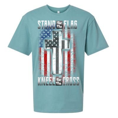 USA Stand For The Flag And Kneel For The Cross Sueded Cloud Jersey T-Shirt