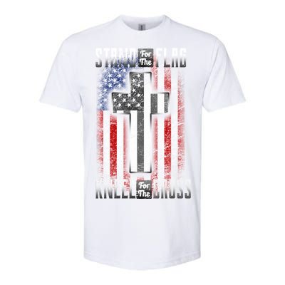 USA Stand For The Flag And Kneel For The Cross Softstyle CVC T-Shirt