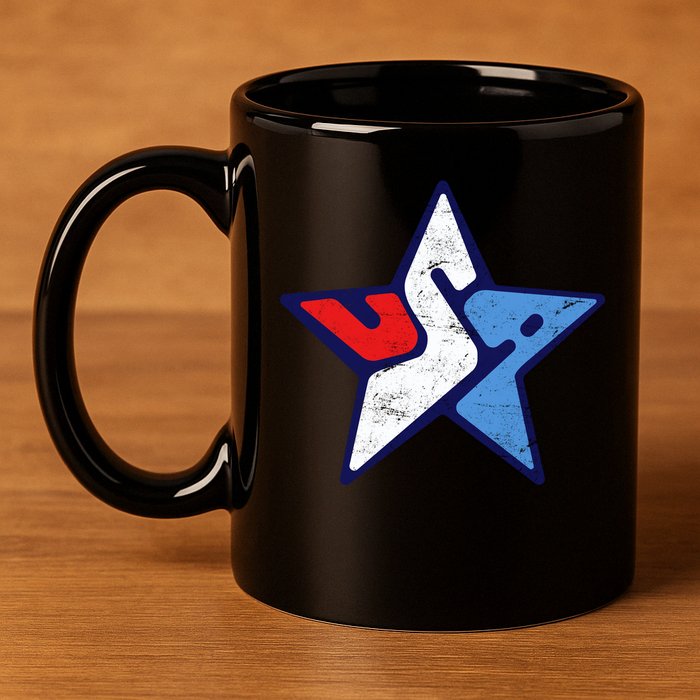 USA Star Logo 11oz C Handle Ceramic Mug