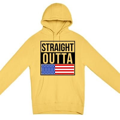 USA Straight Outta United States of America 4th of July Premium Pullover Hoodie