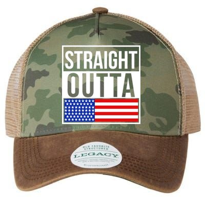 USA Straight Outta United States of America 4th of July Legacy Tie Dye Trucker Hat